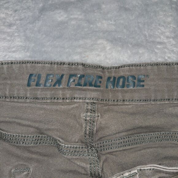 Duluth Pants Mens 42x30 Green Flex Fire Hose Cargo Measures 41x28 Canvas Chore - Picture 8 of 11